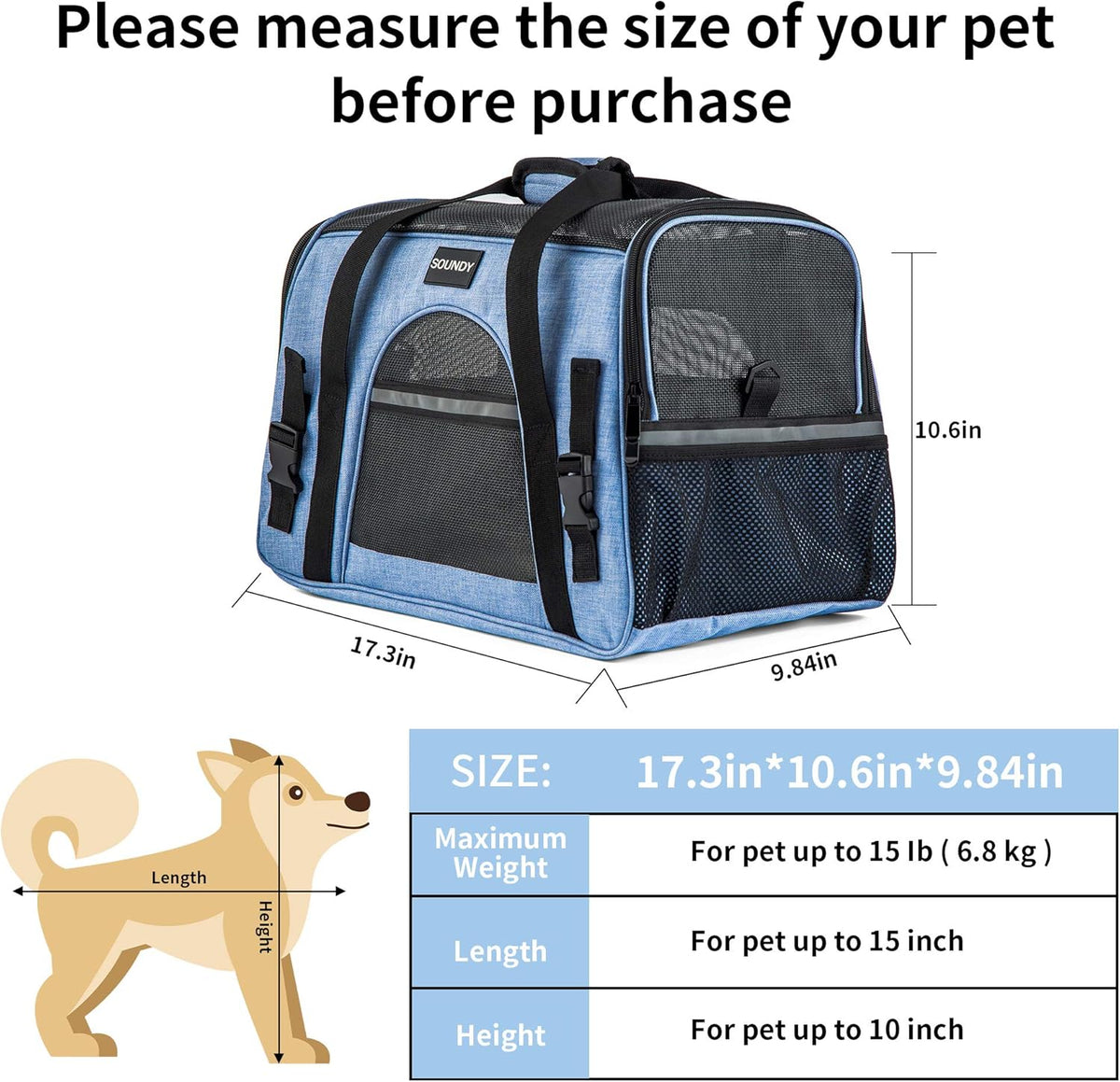 Cat Carrier Airline Approved Puppy Dog Carriers Pet Carrier for Small Medium Dogs Small Pet Carrier Foldable Small Dog Carrier