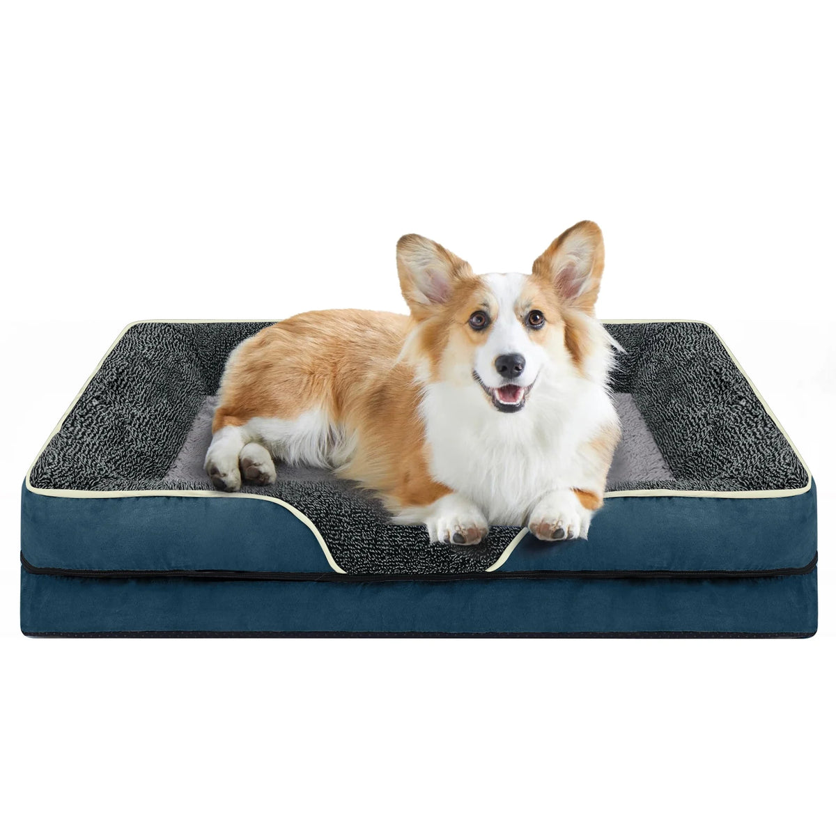 Payusd Dog Beds for Small Dogs Orthopedic Dog Bed Sofa Large Medium Small, Supportive Egg Crate Foam Pet Couch Bed with Removable Washable Cover Non Skid Bottom, S, Brown