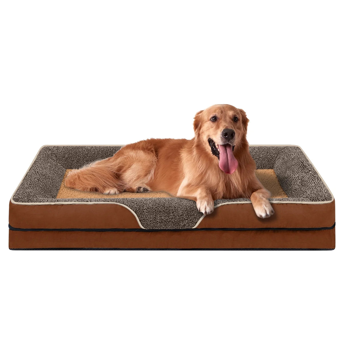 Payusd Dog Beds for Small Dogs Orthopedic Dog Bed Sofa Large Medium Small, Supportive Egg Crate Foam Pet Couch Bed with Removable Washable Cover Non Skid Bottom, S, Brown