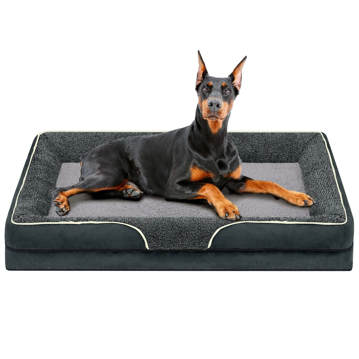 Payusd Dog Beds for Small Dogs Orthopedic Dog Bed Sofa Large Medium Small, Supportive Egg Crate Foam Pet Couch Bed with Removable Washable Cover Non Skid Bottom, S, Brown