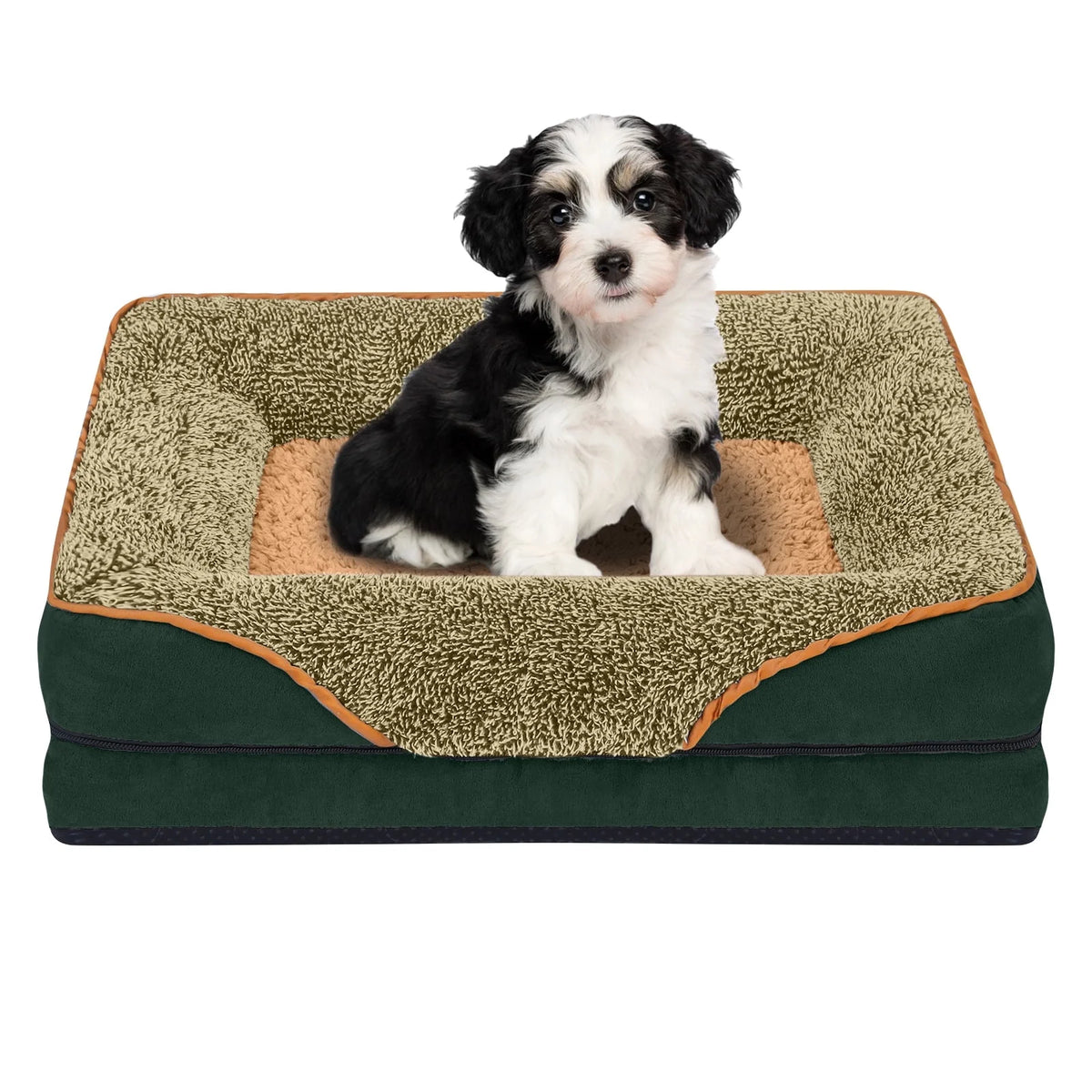 Payusd Dog Beds for Small Dogs Orthopedic Dog Bed Sofa Large Medium Small, Supportive Egg Crate Foam Pet Couch Bed with Removable Washable Cover Non Skid Bottom, S, Brown