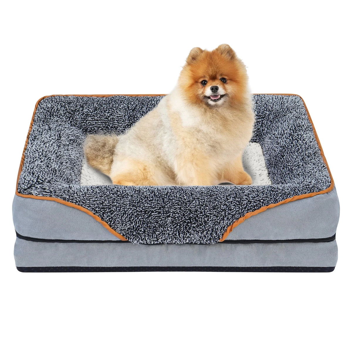 Payusd Dog Beds for Small Dogs Orthopedic Dog Bed Sofa Large Medium Small, Supportive Egg Crate Foam Pet Couch Bed with Removable Washable Cover Non Skid Bottom, S, Brown