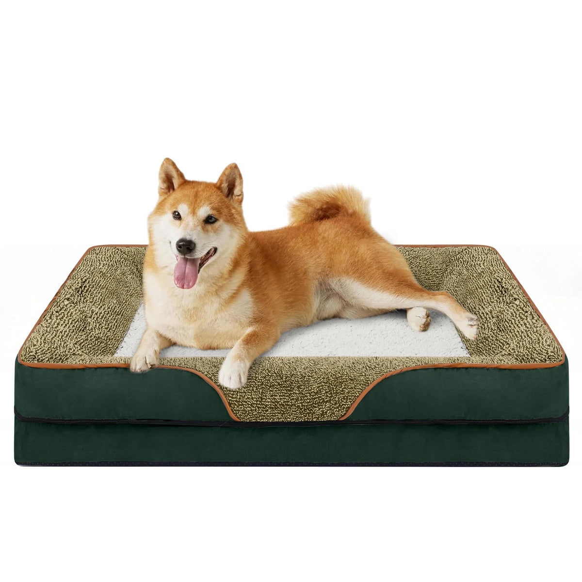 Payusd Dog Beds for Small Dogs Orthopedic Dog Bed Sofa Large Medium Small, Supportive Egg Crate Foam Pet Couch Bed with Removable Washable Cover Non Skid Bottom, S, Brown