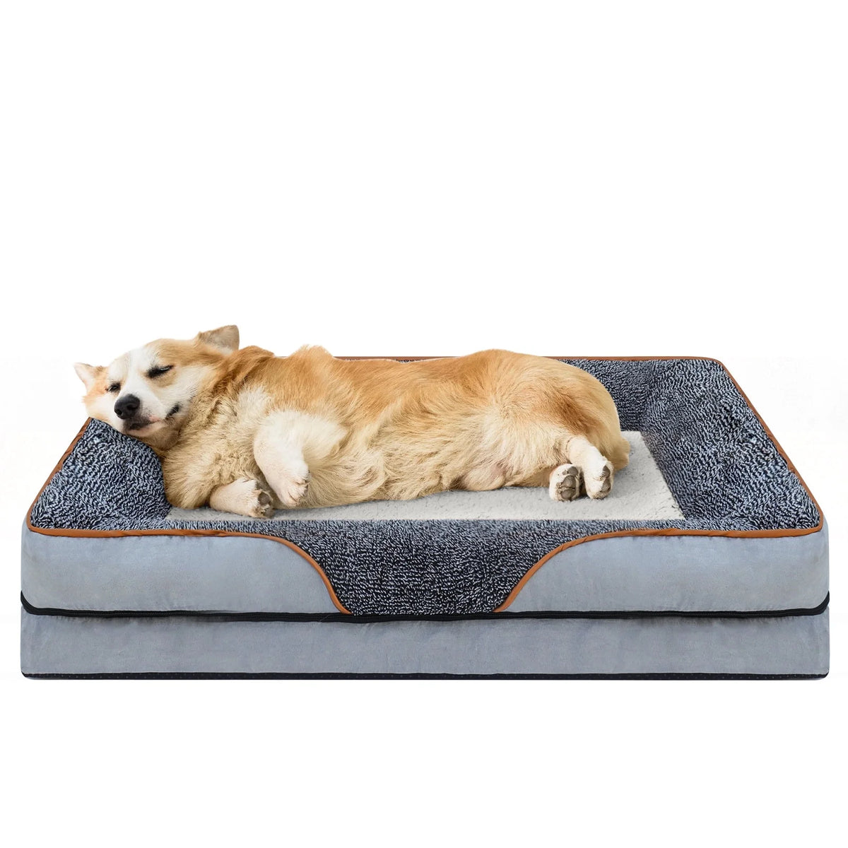 Payusd Dog Beds for Small Dogs Orthopedic Dog Bed Sofa Large Medium Small, Supportive Egg Crate Foam Pet Couch Bed with Removable Washable Cover Non Skid Bottom, S, Brown