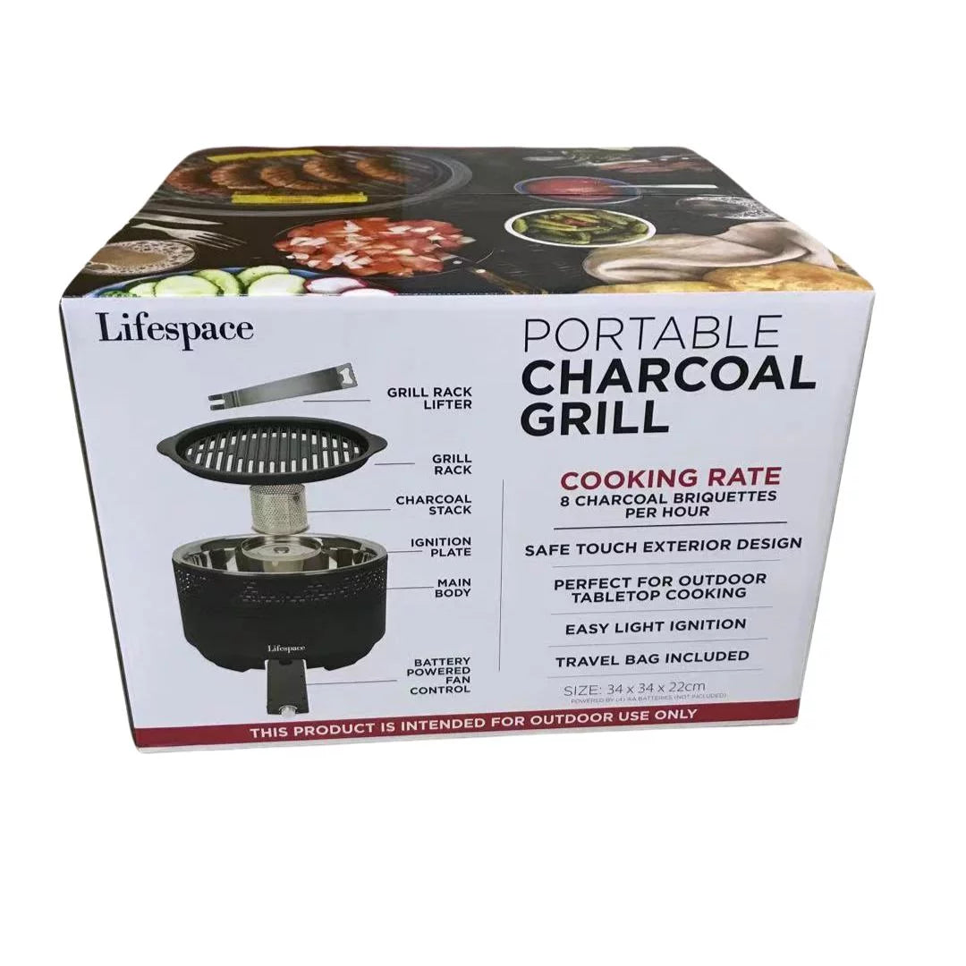 Lifespace Portable Lightweight Charcoal Grill with FREE Carry Bag