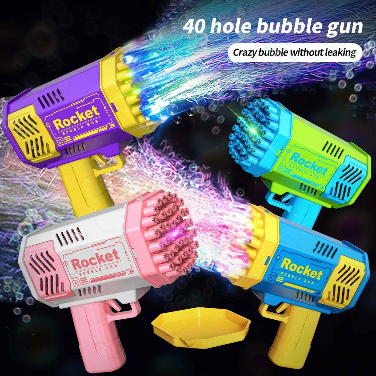 Bubble Gun Electric Automatic Soap Rocket