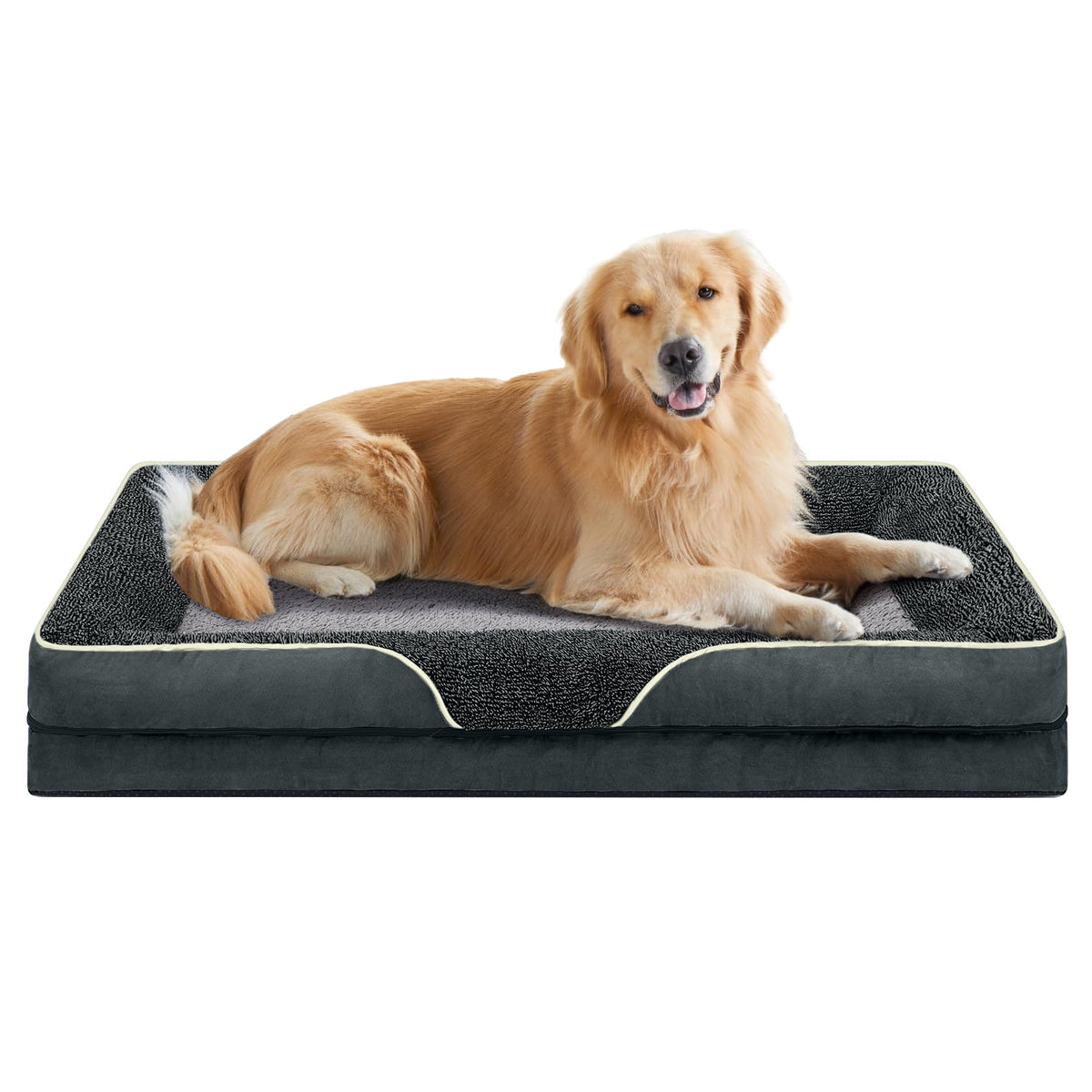 Payusd Dog Beds for Small Dogs Orthopedic Dog Bed Sofa Large Medium Small, Supportive Egg Crate Foam Pet Couch Bed with Removable Washable Cover Non Skid Bottom, S, Brown