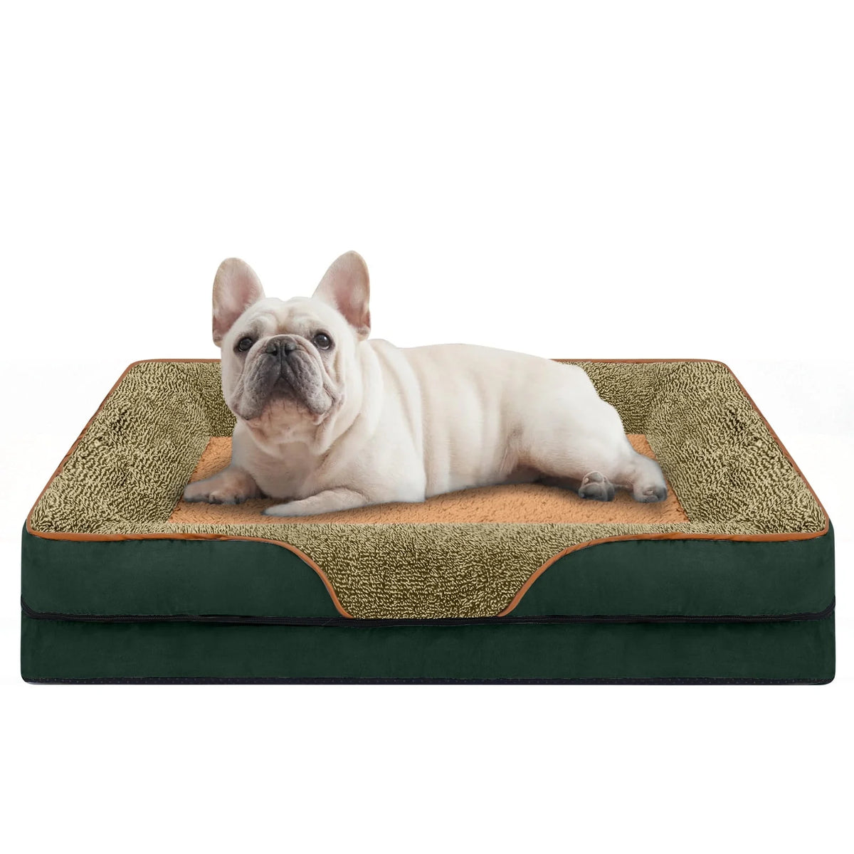 Payusd Dog Beds for Small Dogs Orthopedic Dog Bed Sofa Large Medium Small, Supportive Egg Crate Foam Pet Couch Bed with Removable Washable Cover Non Skid Bottom, S, Brown