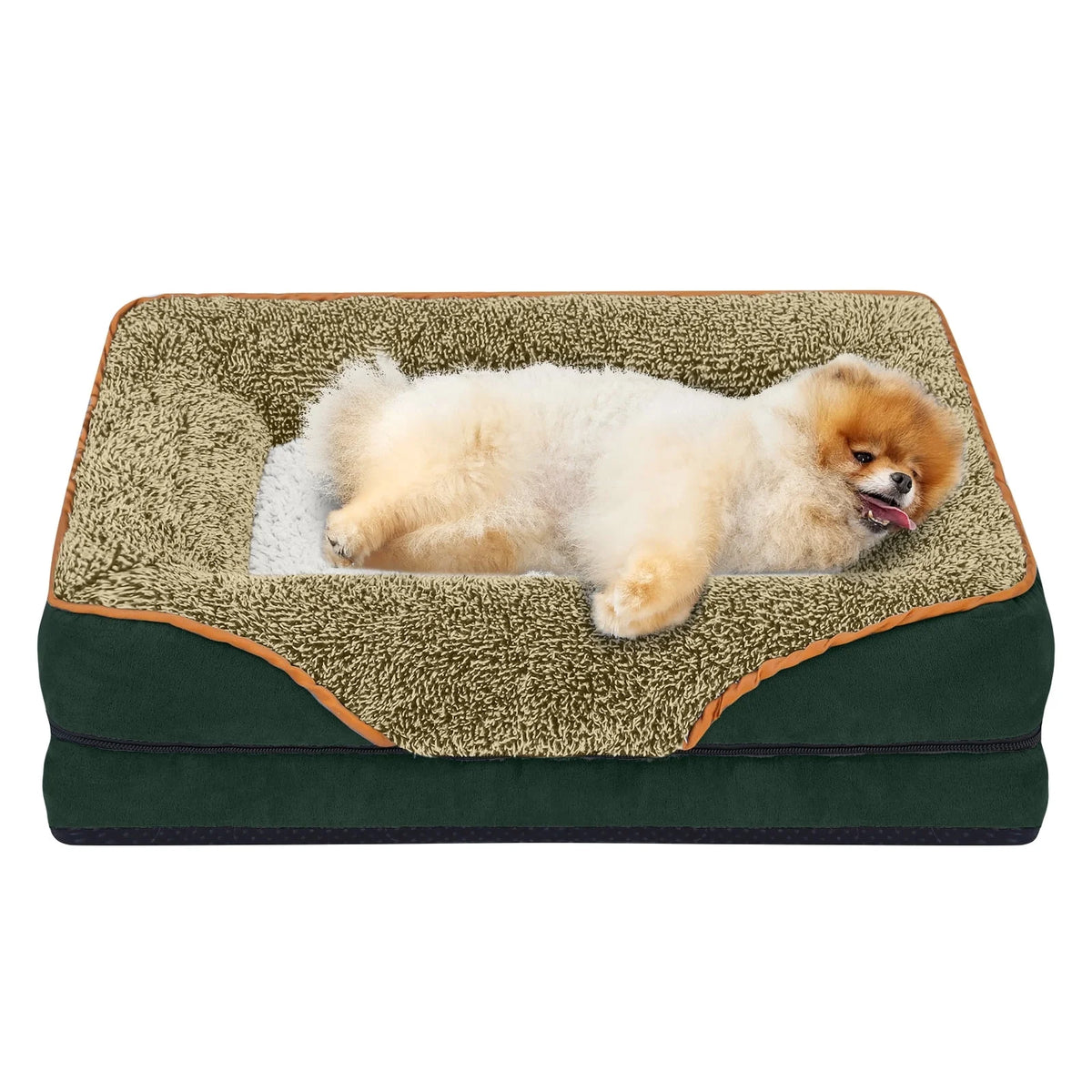 Payusd Dog Beds for Small Dogs Orthopedic Dog Bed Sofa Large Medium Small, Supportive Egg Crate Foam Pet Couch Bed with Removable Washable Cover Non Skid Bottom, S, Brown