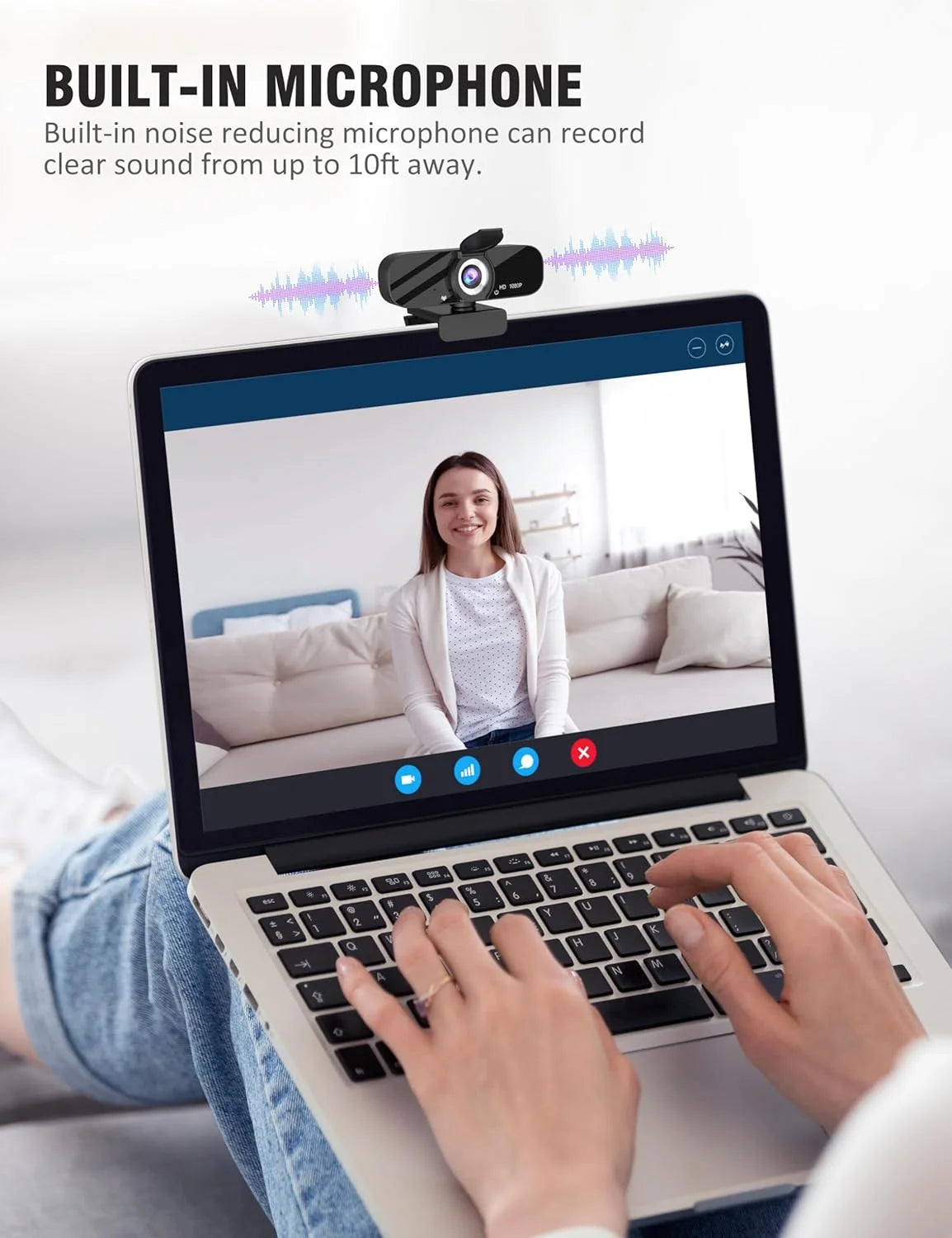 Full HD 1080P Webcam with Privacy Shutter and Tripod, Pro Streaming Web Camera with Microphone, Widescreen USB Computer Camera for Laptop Desktop