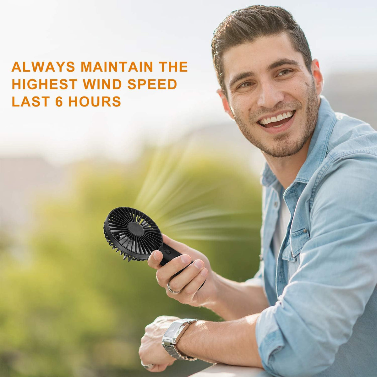 Yuntuo Portable Handheld Fan, 4400Mah Battery Operated Rechargeable Personal Fan, 6-15 Hours Working Time for Outdoor Activities, Summer Gift for Men Women